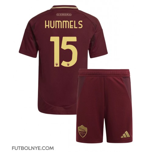 Camiseta AS Roma Mats Hummels #15 Primera Equipación para niños 2024-25 manga corta (+ pantalones cortos)